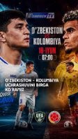 JCh-2026. Oʻzbekiston — Kolumbiya o'yini qachon va qayerda namoyish etiladi?